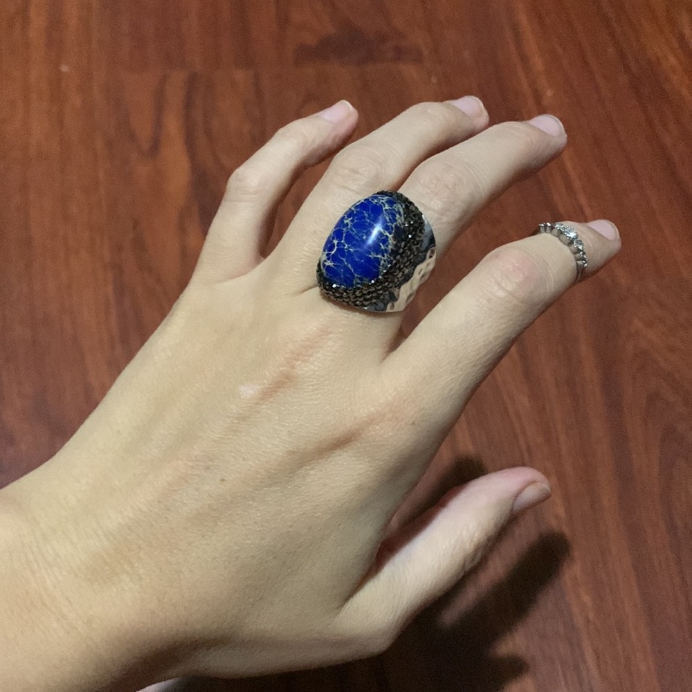 Blue Lazurite Ring Adjustable - image 4